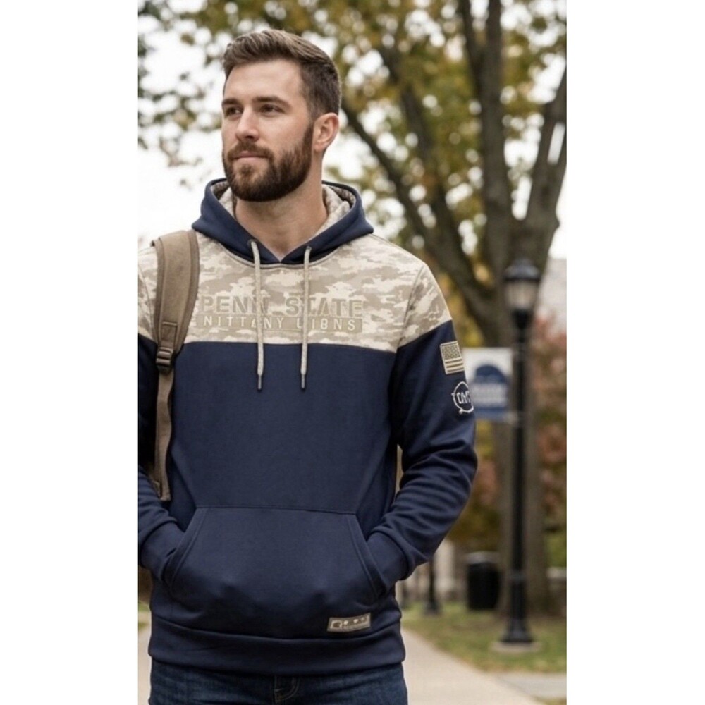 Colosseum Penn State Nittany Lions Hoodie Mens Small Navy Camo NWOT New S